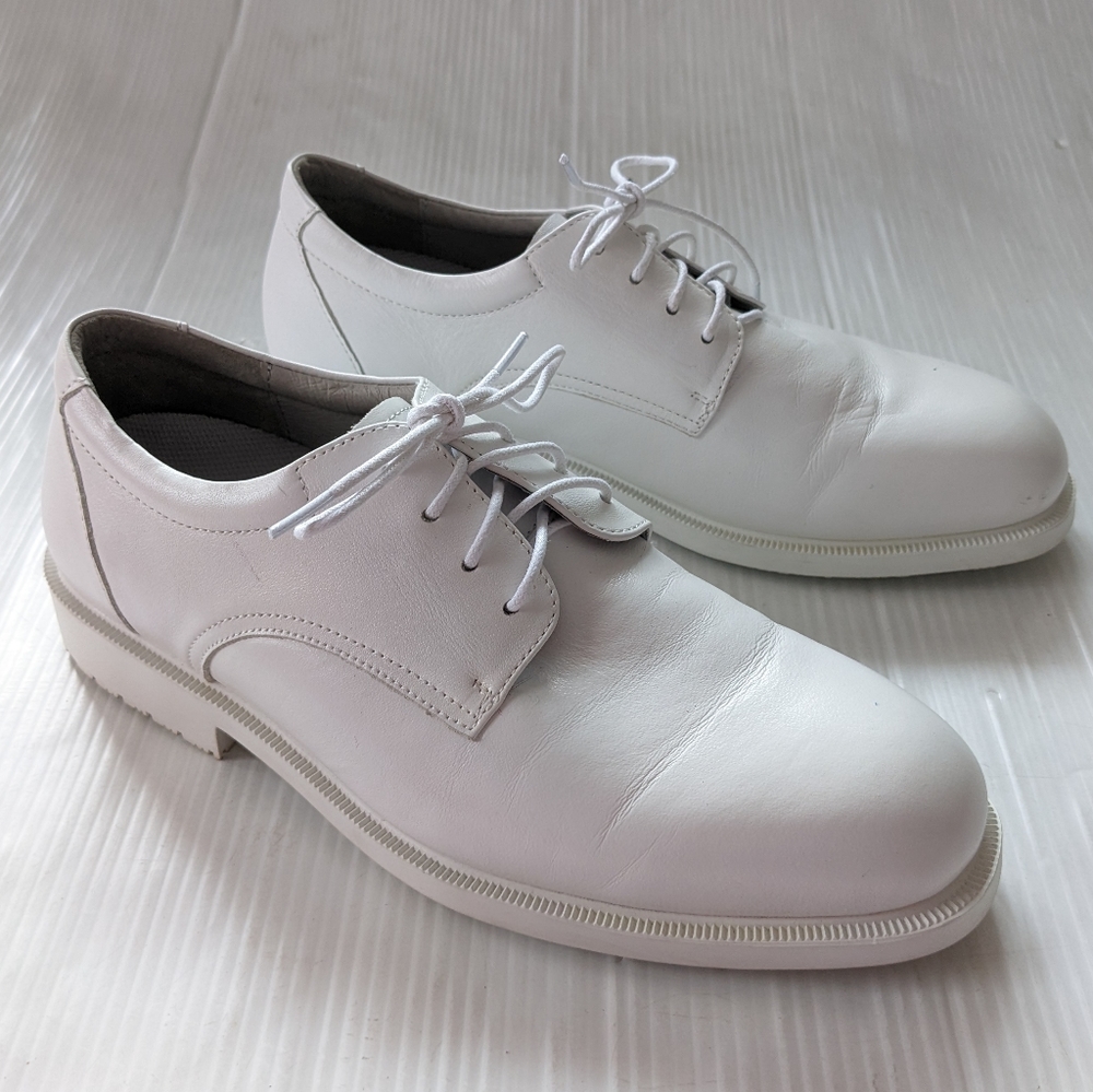 SRMAX White Leather Oxford Loafers Creepers Slip Resistant Shoes - Picture 5 of 12